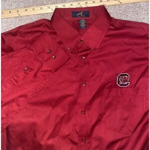 South Carolina Gamecocks‎ Polo Shirt Large Red Ash City NCAA GameDay Button Down